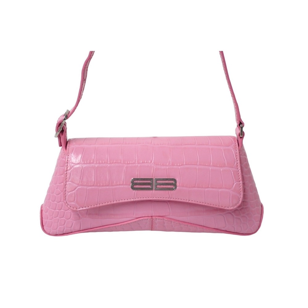 BALENCIAGA shoulder bag XXS flap pink calfskin crocodile embossing part - Picture 2 of 9